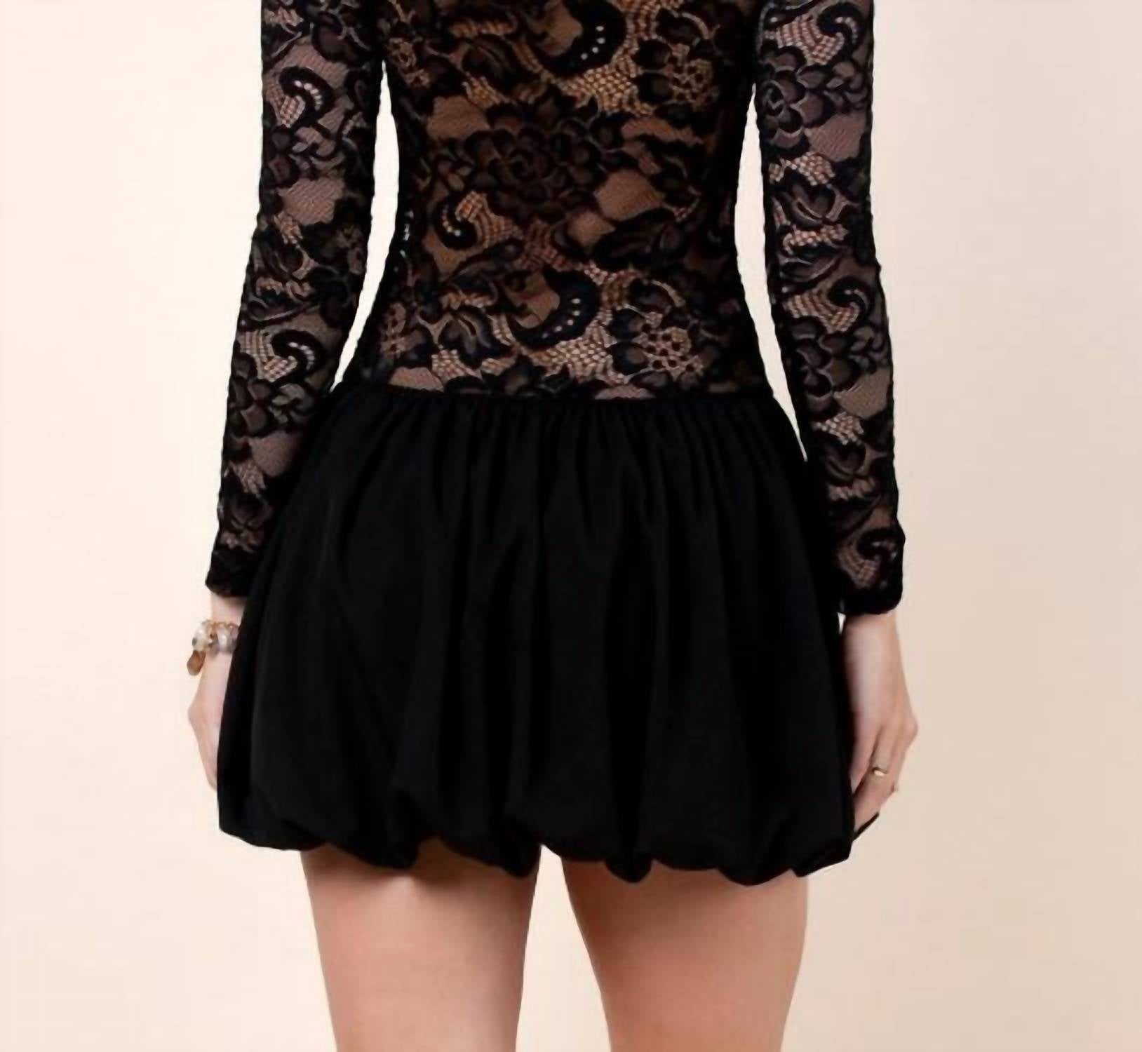 Nylon Apparel Jane Lace Dress in black - women's dress - detail view