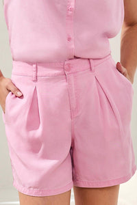 Tribal - Flowy Tencel Shorts With Delicate Front Pleats