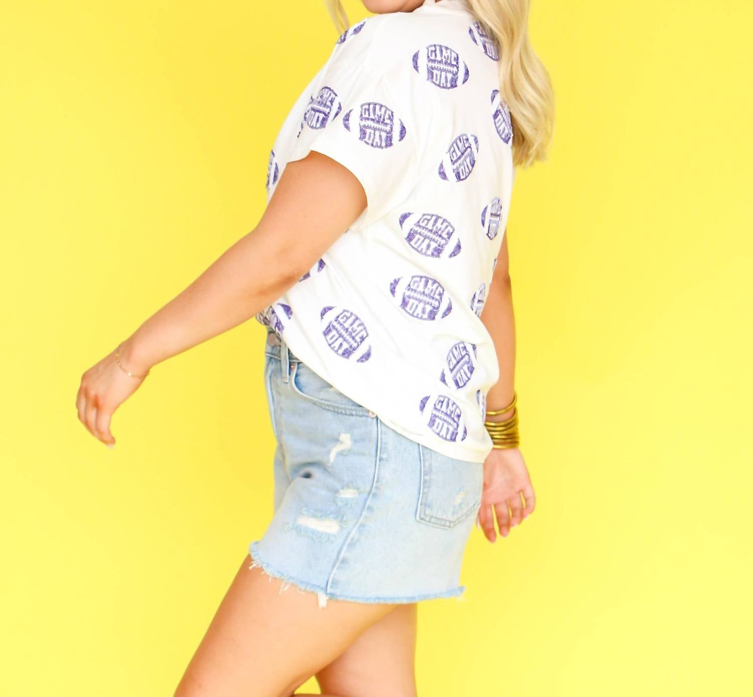 Queen Of Sparkles - 'game Day' Football Tee