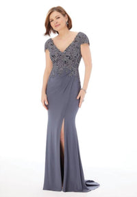 Morilee - V-neck Fit And Flare Gown
