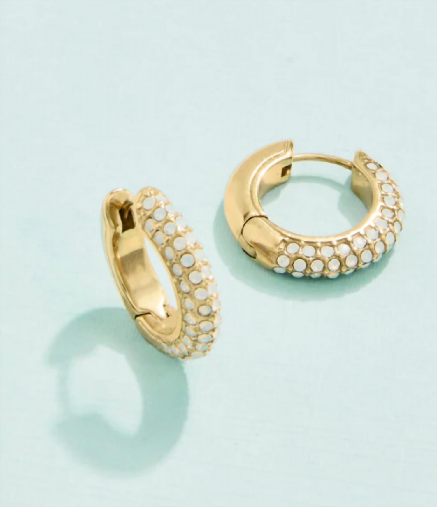 spartina 449 Women's Shine On Pavé Hoop Earrings in gold - women's jewelry