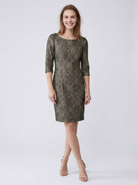 Eliza J - Metallic Jacquard Sheath Dress