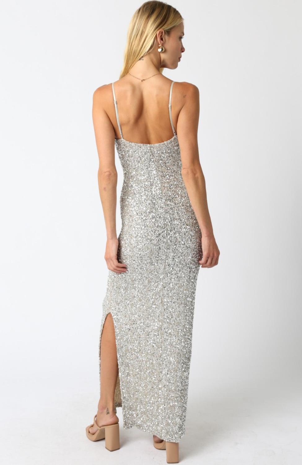 Olivaceous - Gilded Night Midi Dress