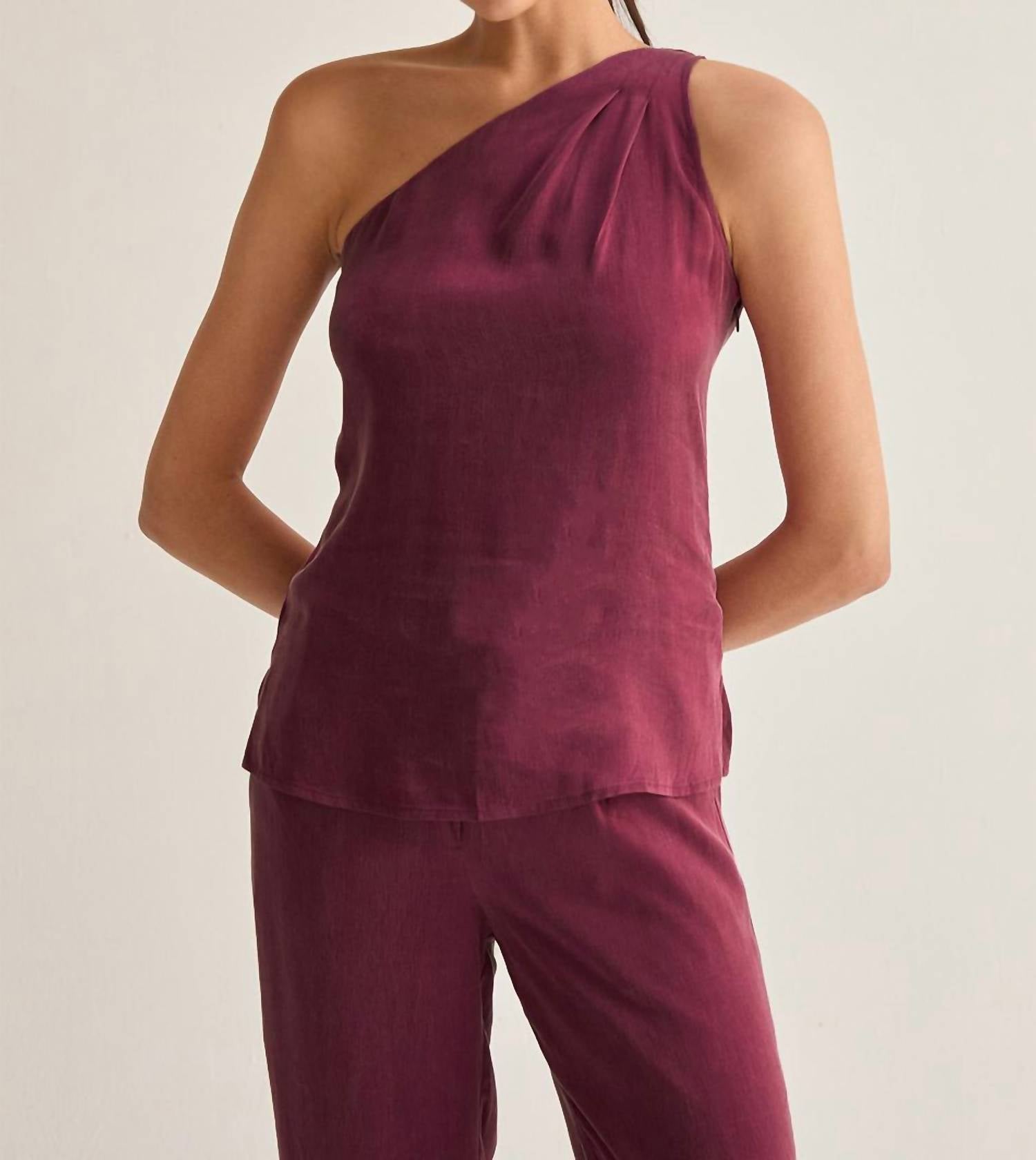 CRESCENT Bethany Top in merlot - women's blouse