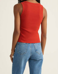 Z Supply Women's Hadley Tank Top in cabana red - women's tank top - detail view