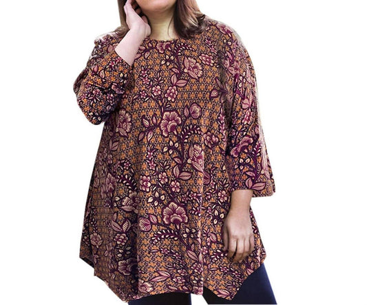 On The Plus Side - Printed Matsin Tunic - Plus