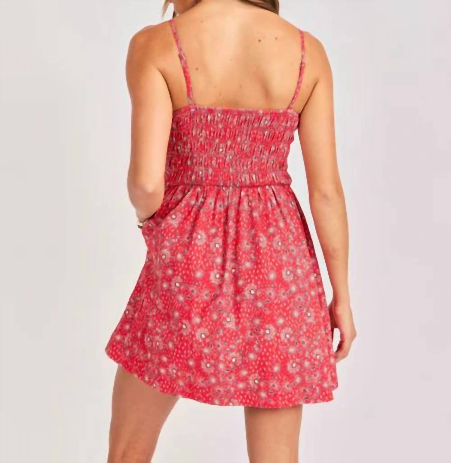 Sadie & Sage - Firecracker Shirred Mini Dress