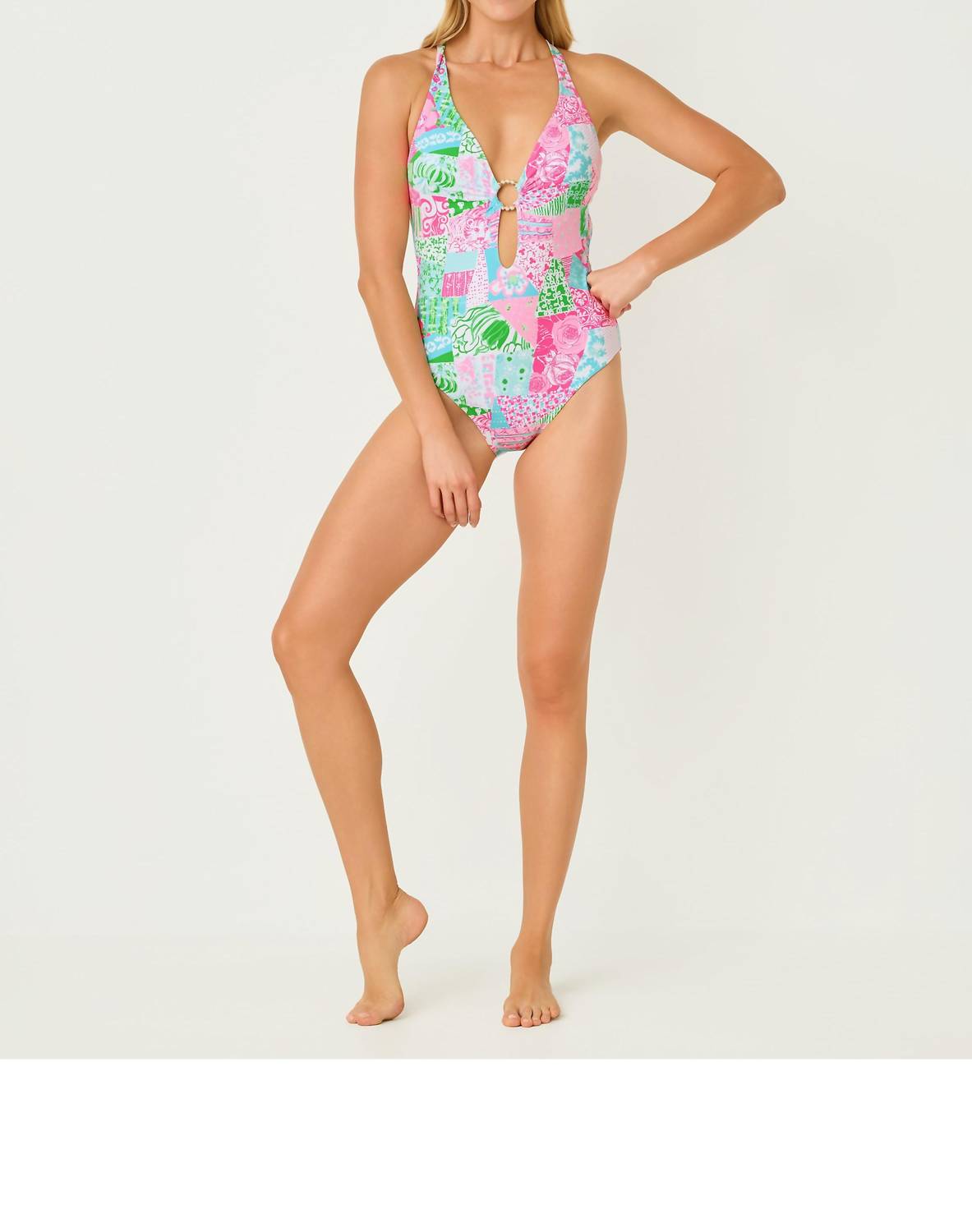 Lilly Pulitzer Ester One Piece Swimsuit in multi crazy quilt - women's swimwear - view 4
