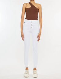 Kancan - High Rise Button Fly Distressed Super Skinny Jeans