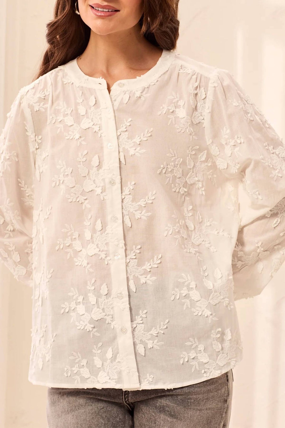Tribal - Women's Applique Long Sleeve Blouse