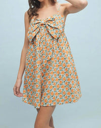 Wishlist - Sleeveless Romper With Flowers And Bow