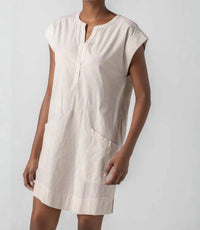 Lilla P - Striped Split Neck Dress