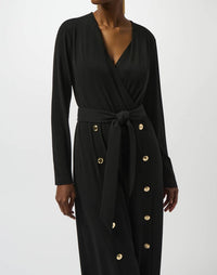 Joseph Ribkoff - Belted Split Wide Leg Jumpsuit