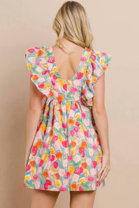 Tcec - Tulip Watercolor Ruffle Dress