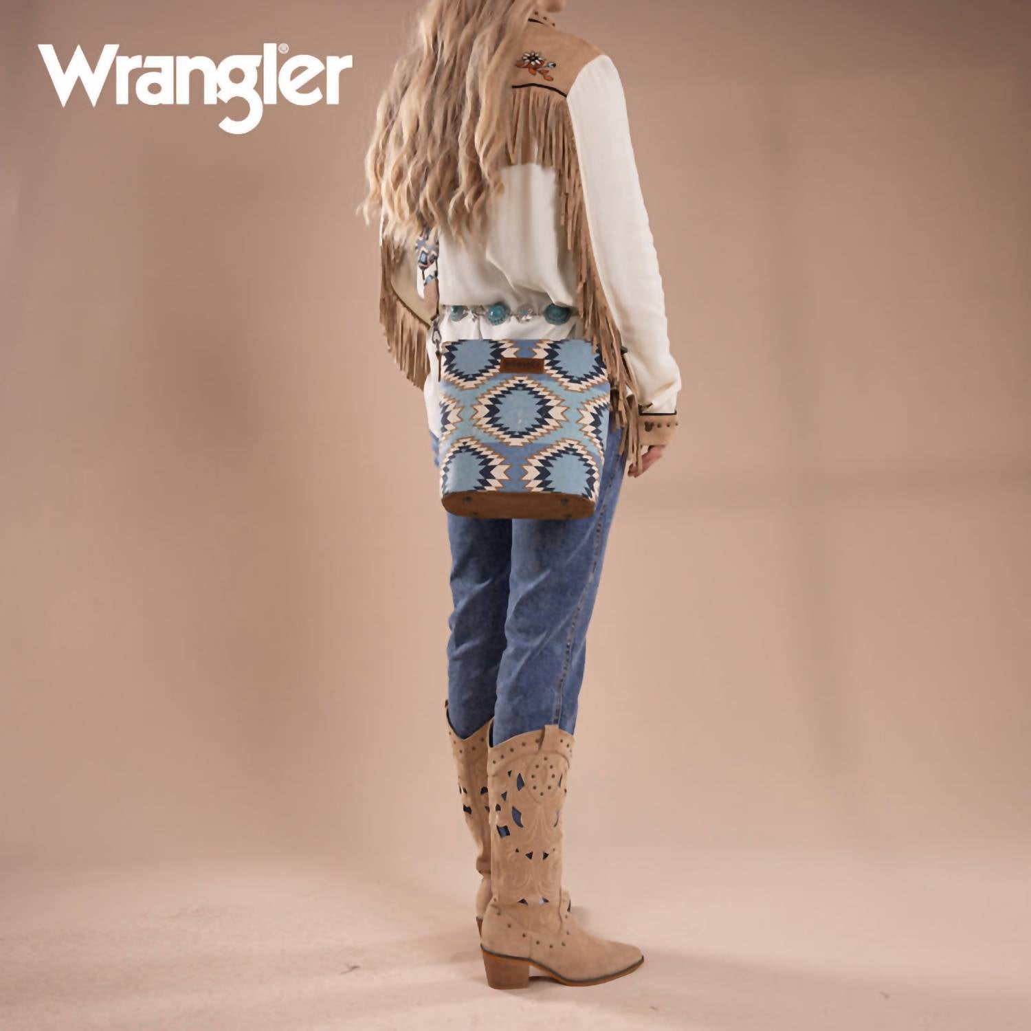 Wrangler - Aztec Distressed Print Dual Sided Print Crossbody