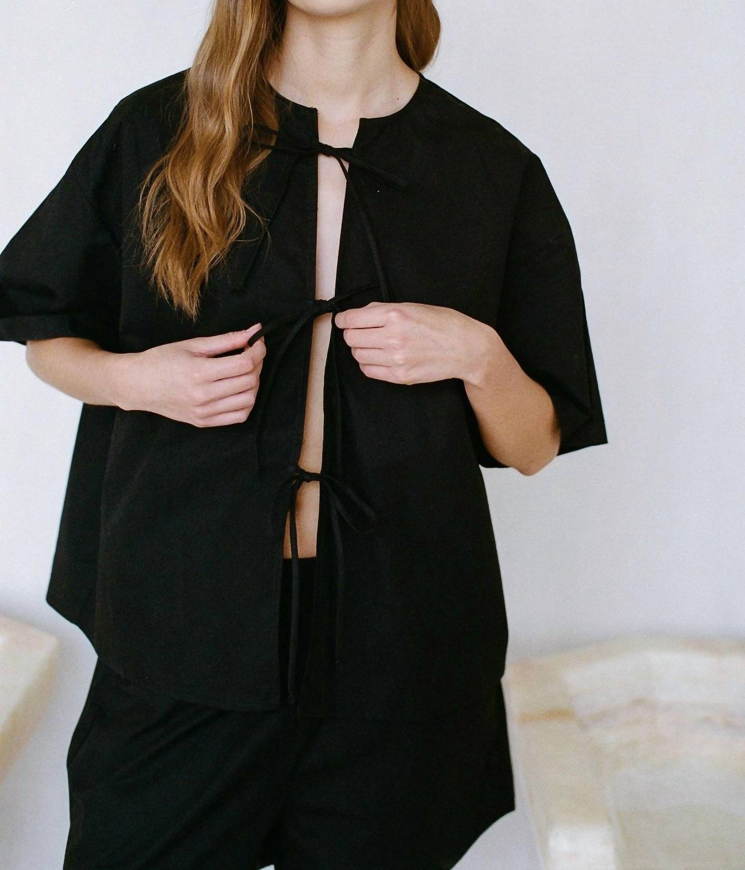 A.Ren - Cotton Front Tie Top