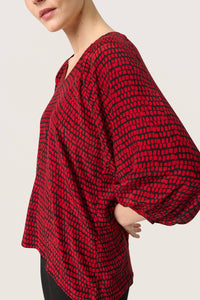 Soaked In Luxury - Slalize Three Quarter Sleeve V-neck Blouse