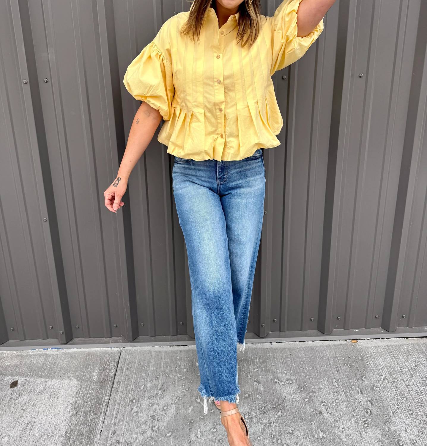 &Merci - The Lola Bubble Hem Top