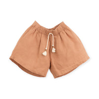 Play Up - Girl's Striped Boxy Tee & Linen Shorts Set