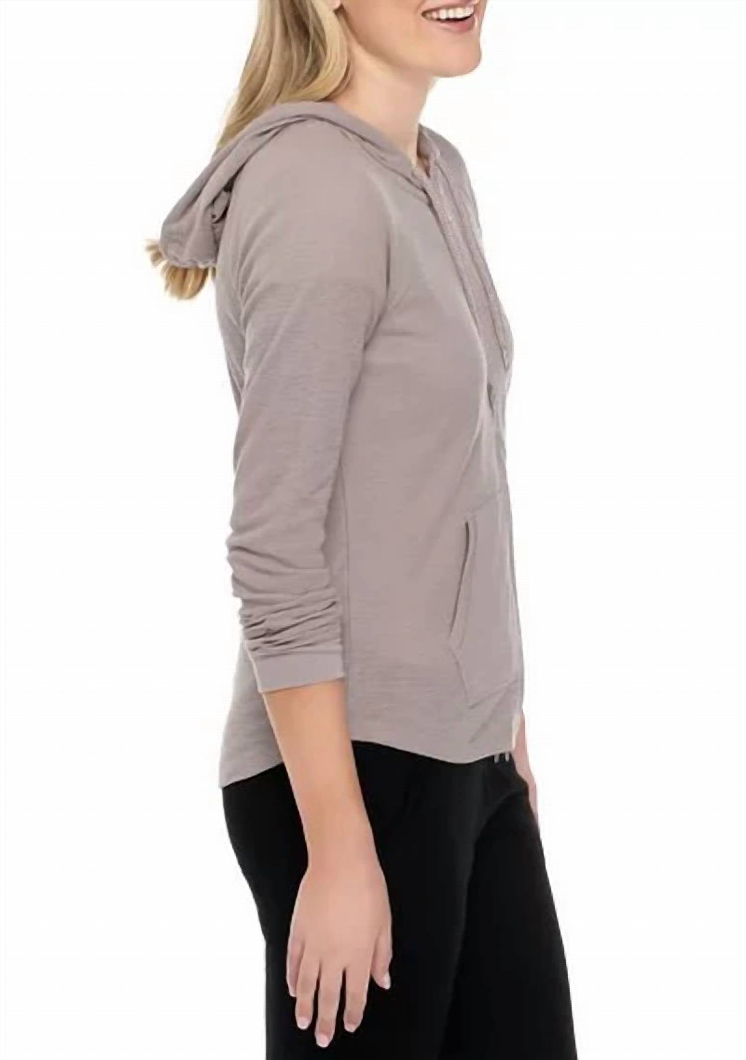 Calvin Klein - Premium Performance Rouched Long Sleeve Zip Up Hoodie