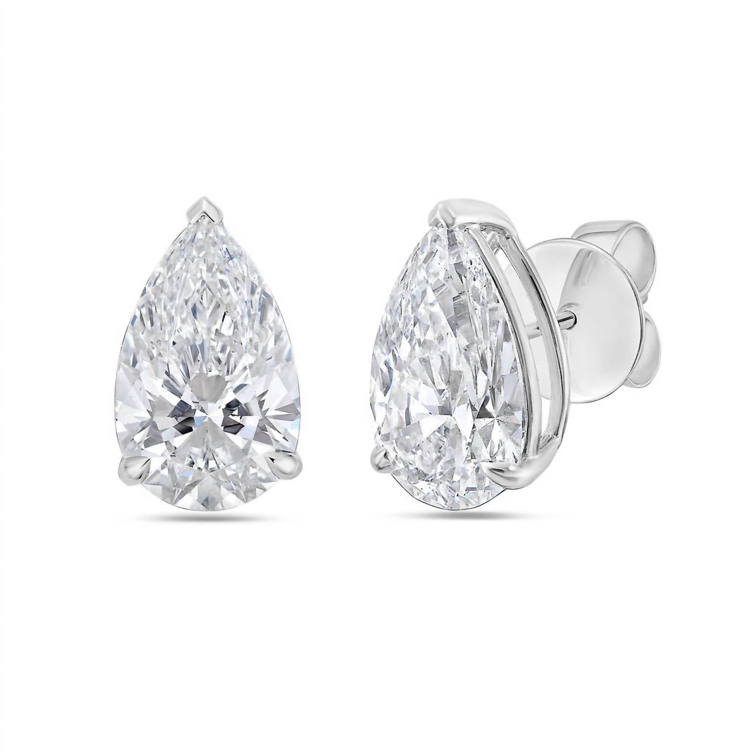 Diana M Jewels - 5.13 Cts Pear Shape Lab Diamond Stud Earrings
