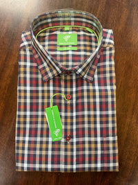 FORSYTH OF CANADA INC Men's Twill Gingham Sport Shirt in bae - men's long sleeve top