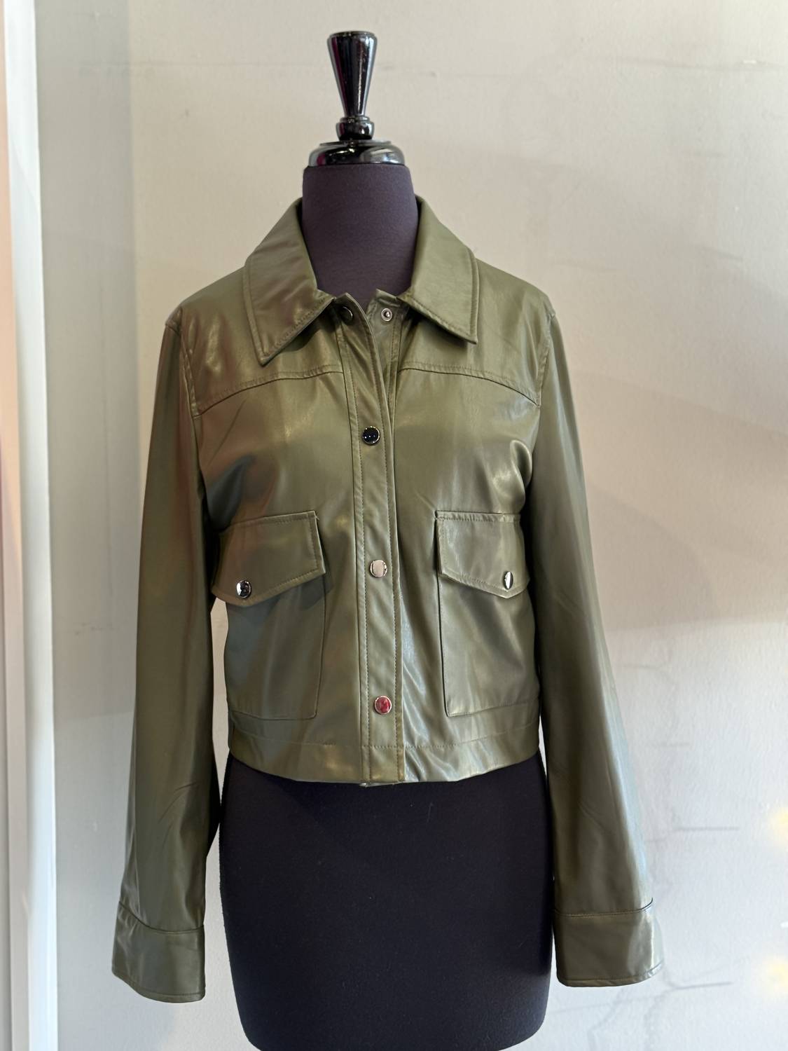 Esqualo - Women's Short Vegan Leather Jacket