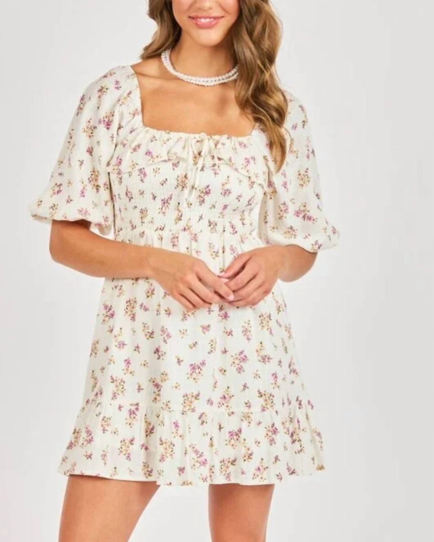 Sadie & Sage - Bouquet Smocked Mini Dress