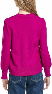 Joseph Ribkoff - Sweater Knit Cardigan With Puff Sleeves