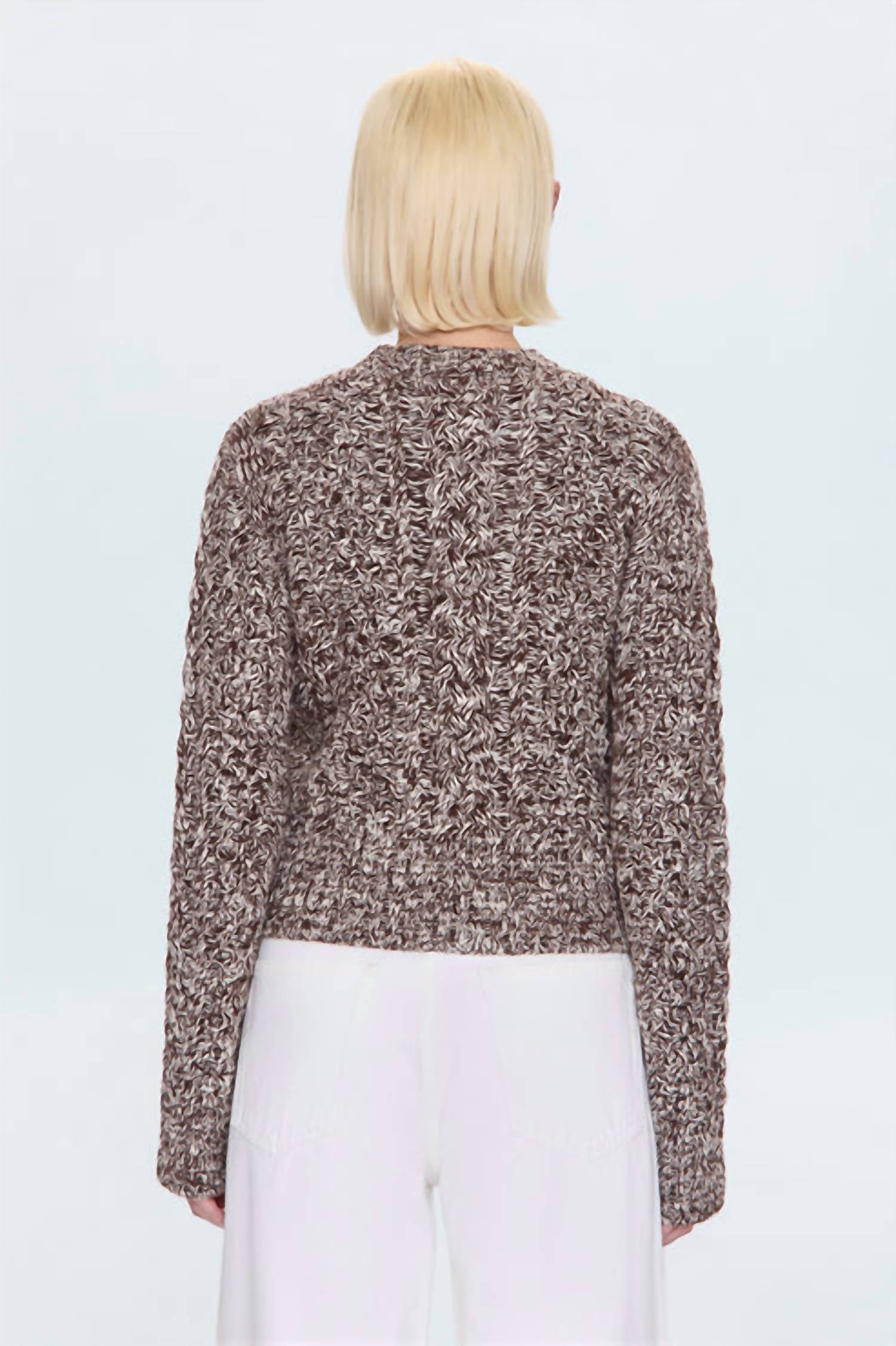 PISTOLA Quinn Sweater in chocolate marl 1 - women's sweater - alternate view