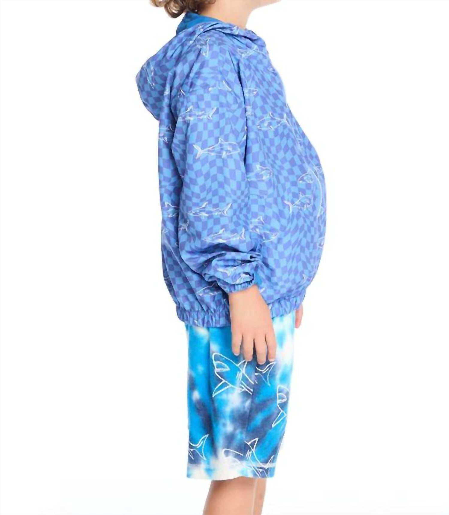 Chaser Boys Reversible Zip Up Hoodie in shark check - item - detail view