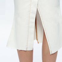 Bayeas - Fishtail Twill Pencil Mdi Skirt