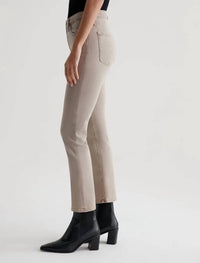 AG Jeans Mari Crop High Rise Slim Straight Jeans in desert taupe - women's jeans - alternate view