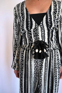 Vintage Havana - Geo Stripe Printed Long Sleeve Top