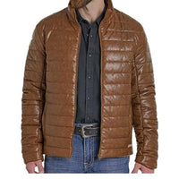 Powder River - Men's Distressed Faux Leather Puffer Coat