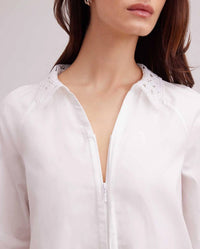 Anne Fontaine - Basque Classic Long Sleeve Lace Collar Shirt