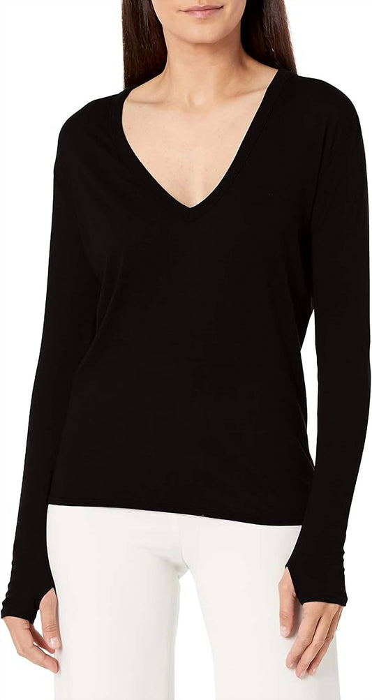 Enza Costa - LOOSE LONG SLEEVE V-NECK TOP