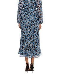Maggy London - Long Sleeve Faux Wrap Midi Dress