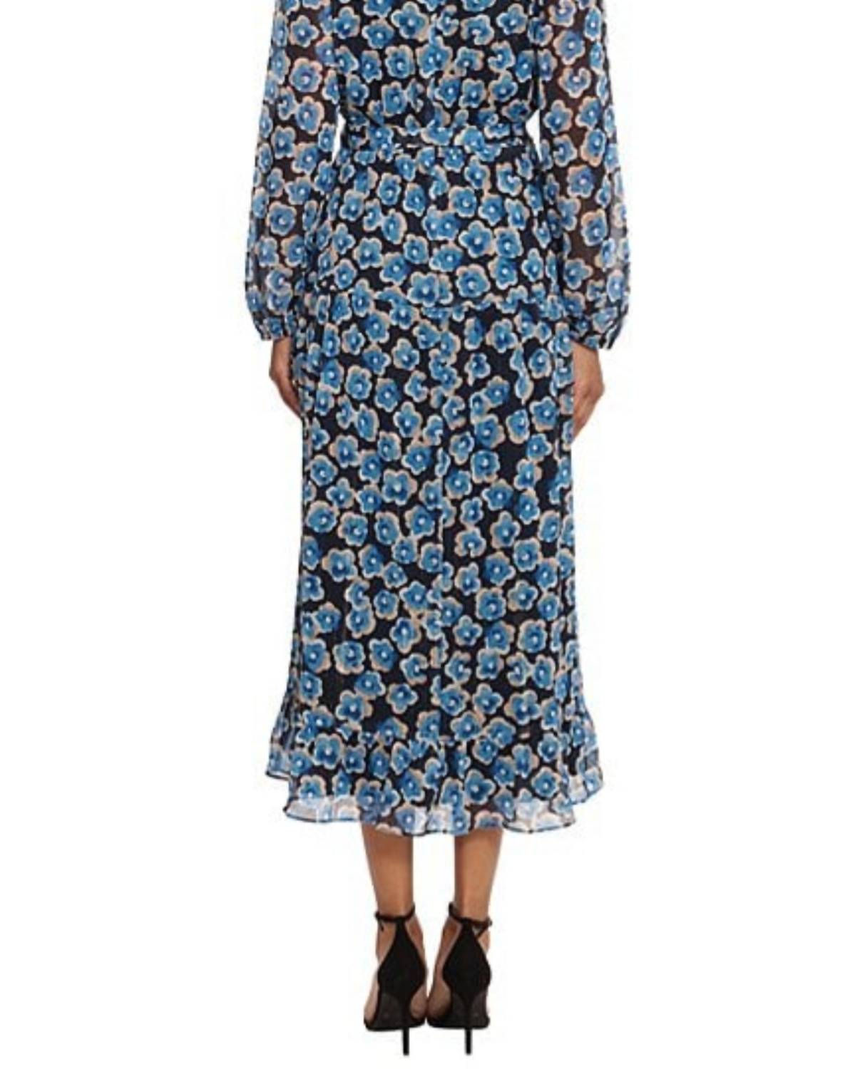 Maggy London - Long Sleeve Faux Wrap Midi Dress