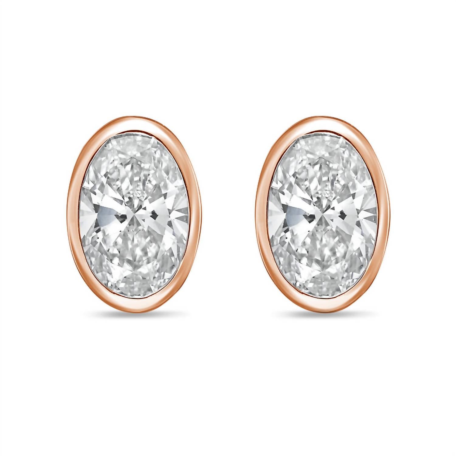 Diana M Jewels - Women's Oval Lab-grown Diamond Stud Earrings (12.00 Tcw) - Luxe