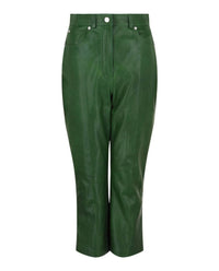 Salvatore Ferragamo - Women's Cropped Leather Straight-leg Pants