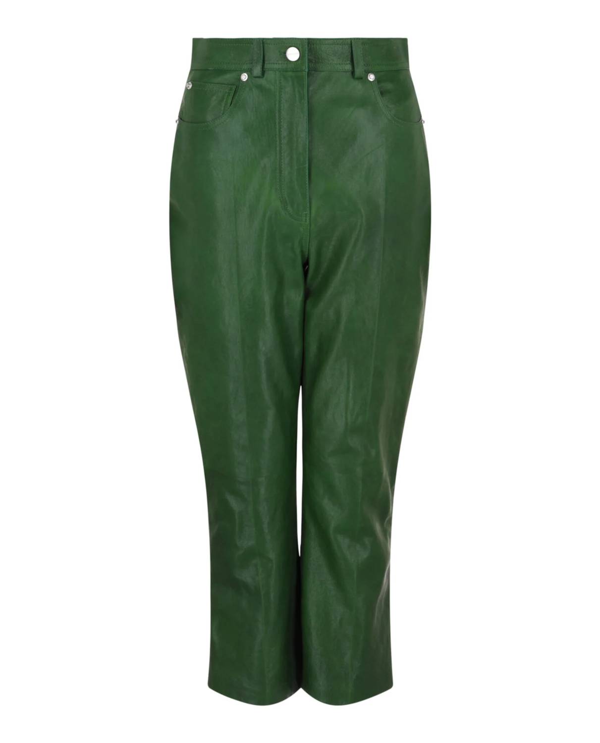 Salvatore Ferragamo - Women's Cropped Leather Straight-leg Pants