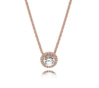Pandora - Women's Rose Necklace With Clear Cubic Zirconia