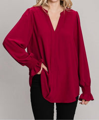 Jodifl Retail Therapy Top in burgundy - women's blouse