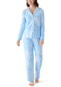 vineyard vines Pima Cotton Long Sleeve Sleep Set in viney toile - women's intimate
