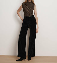 Veronica Beard - Taylor High Rise Wide Leg Velvet Pants