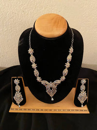 Donna Vinci Women's J157 Necklace And Earrings Jewelry Set in silver - women's jewelry