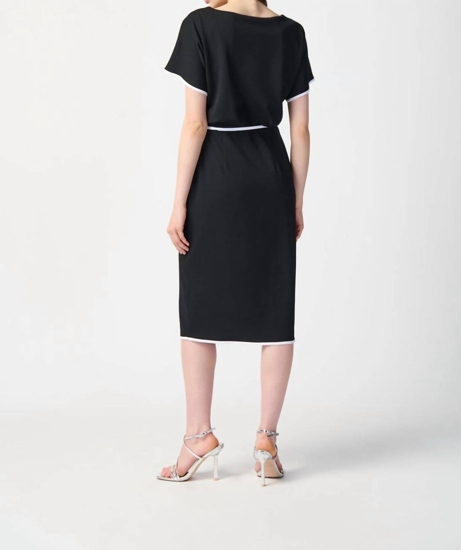 Joseph Ribkoff - Scuba Crepe Short Sleeves Sheath Dress
