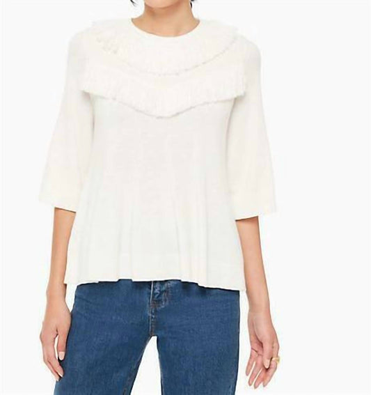 Kate Spade - Fringe Sleeve Wool Pullover Sweater