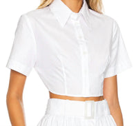 Matthew Bruch - Cropped Tie Back Button Up